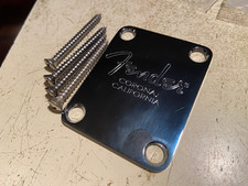 Fender Strat Stratocaster Tele Corona California Aluminum 4 Hole Neck Plate