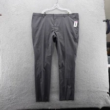 Nordstrom Tech Smart Trim Fit Men Wool Blend Dress Pants Gray 50 Unhemmed NEW