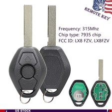 New Replacement Uncut Keyless Entry Remote Key Car Fob Straight For Bmw Lx8 Fzv