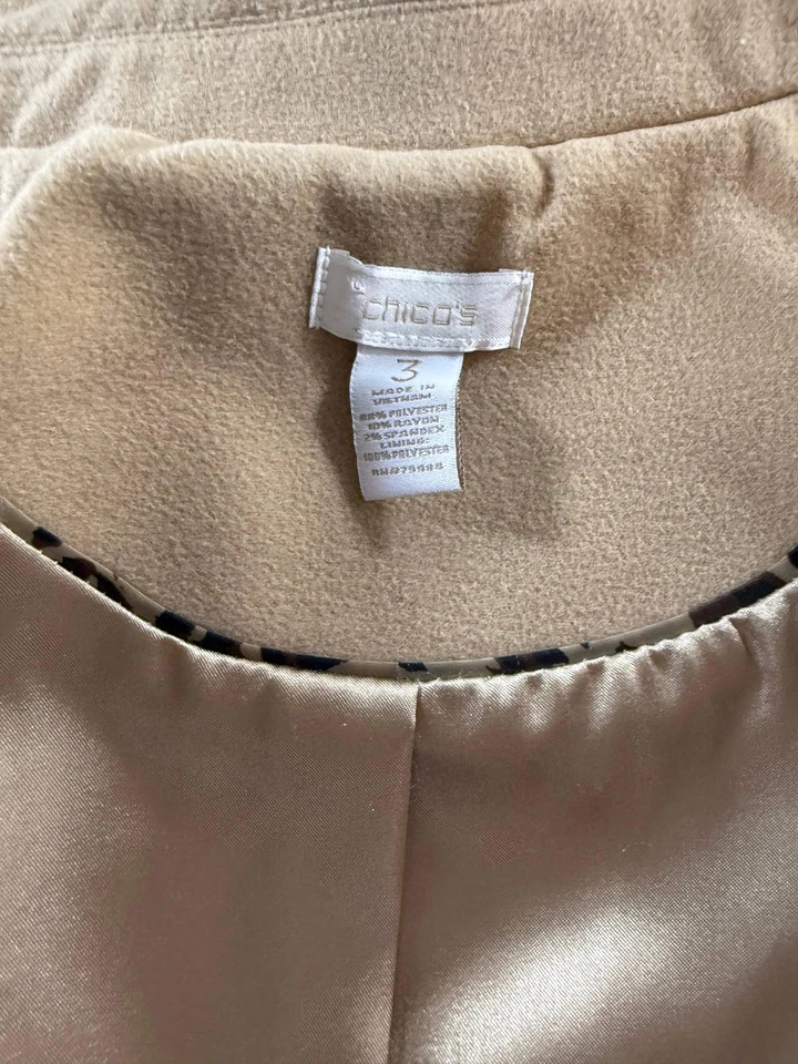 Blazer Chicos Beige 3 Botones Mujer Chaquetón Talla XLarge* Foto 2 de 4