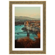 Golden State Art 13x19 Ornate Photo Frame w White Mat for 11x17 Real Glass