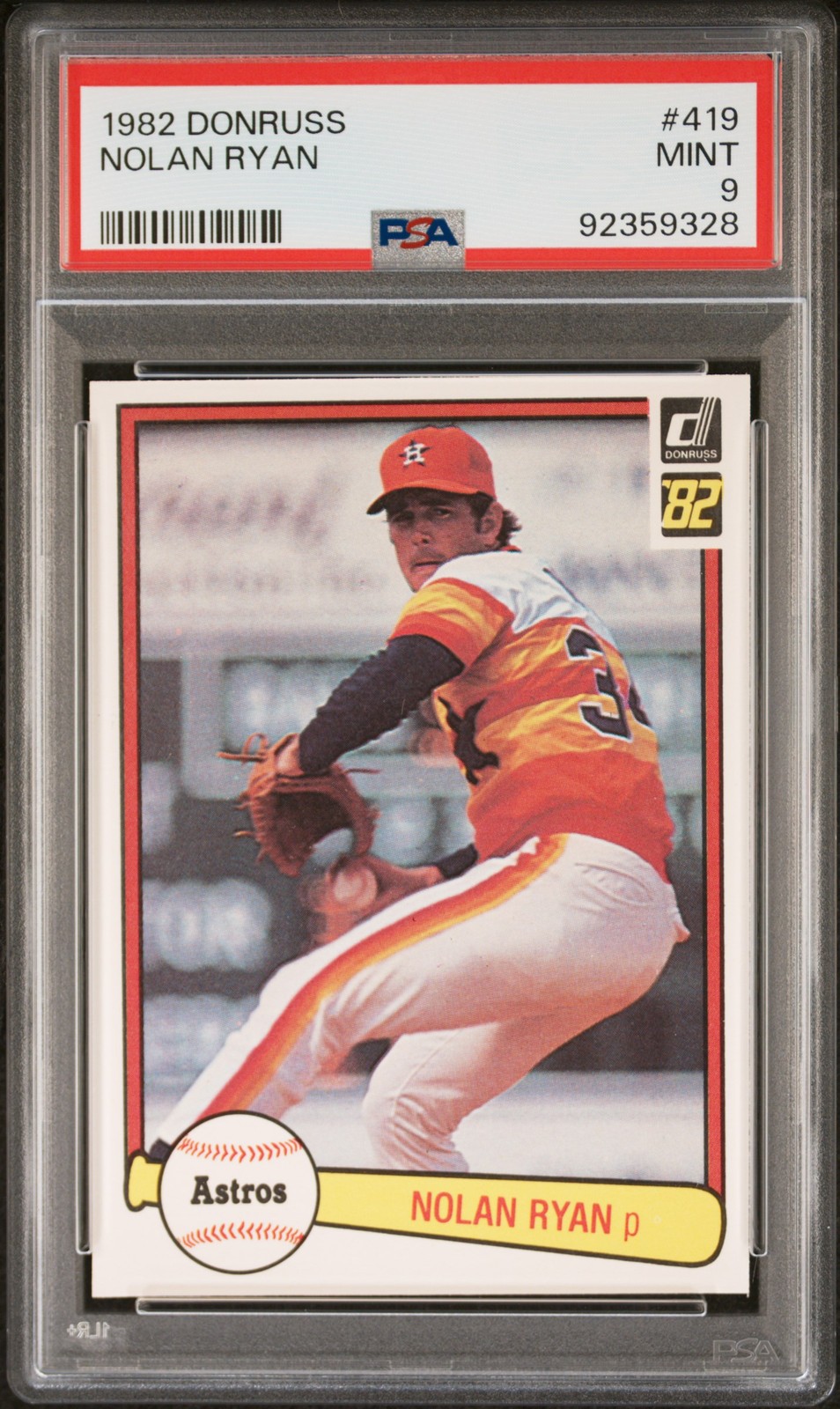 1982 DONRUSS #419 NOLAN RYAN PSA 9