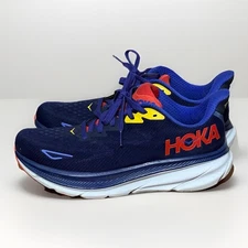 HOKA Clifton 9  Shoes Mens Size 9.5 Blue Red Multicolor One One