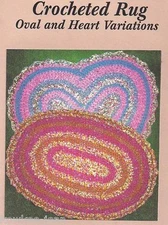 FABRIC CROCHET rag rug PATTERN: oval and heart variations