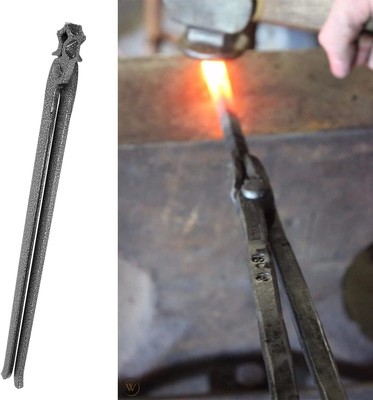Blacksmith V-Jaw Tongs for 1/2'' Round & Square Stock Anvil Vise Forge Tongs Tool
