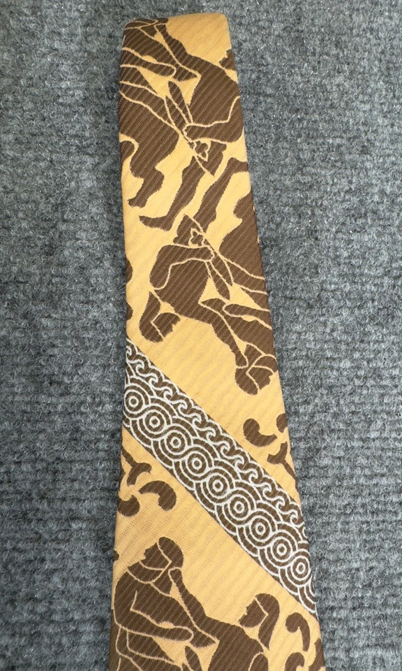 Винтажные галстуки из полиэстера Sears лот из 2 полосатых классических и широких римских галстуков 70-е 80-е - Изображение 3 из 4