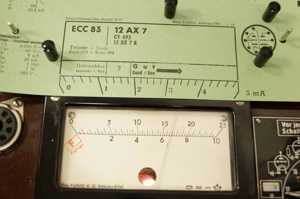 E-Röhre Valvo ECC 83 Triode 3,4/3,4 mA Tube auf Funke W19 geprüft BL-2494 - Bild 4 von 4