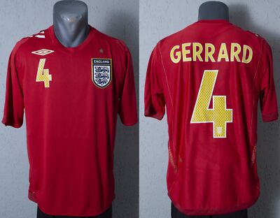 Maillot Extérieur Angleterre Umbro 2004-2006 - Gerrard #4, Taille M, Vintage