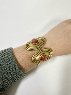 Vintage Monet Zantium Etruscan Revival Cuff Bracelet Directives Line