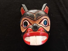 CLASSIC NORTHWEST COAST DESIGN, "BEAVER" CARVED WOODEN MASK,   WY-1124*08437