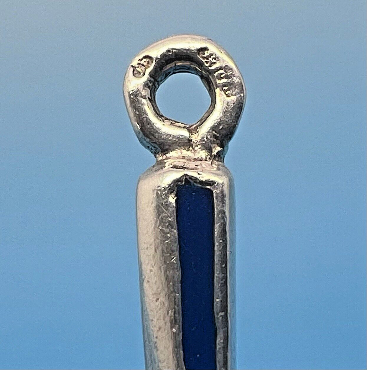 SOLID SILVER & ENAMEL TENNIS RACKET PENDANT LONDO… - image 16