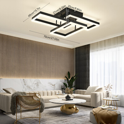Modern LED Ceiling Light Dimmable Pendant Lamp Living Room Chandelier Fixture