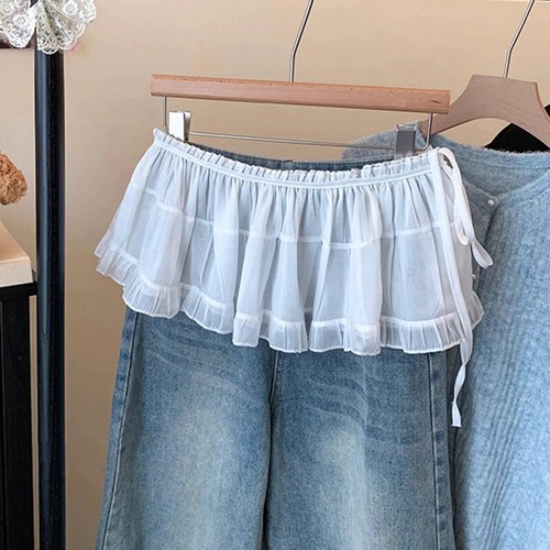 Verano Encaje En Capas Delantal Envolvente Falda Pantalones a Juego Niña Picante Enagua Apilada - Imagen 16 de 26