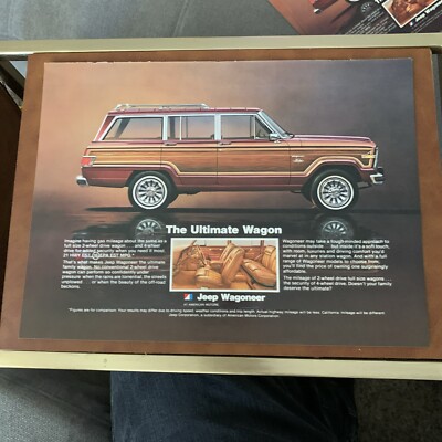 Print Ad 1980's American Motors Jeep Wagoneer Woodgrain Station