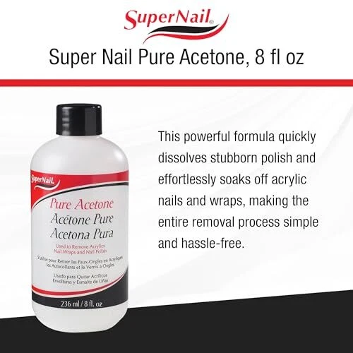 SuperNail 100% 纯丙酮指甲油卸妆包 6 133 液量盎司 — 第 3/4 张图片