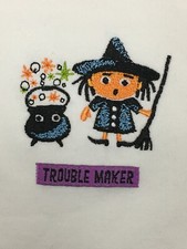 BABY Halloween BODYSUIT CREEPER 0-3 Months "Trouble Maker" WITCH NEW