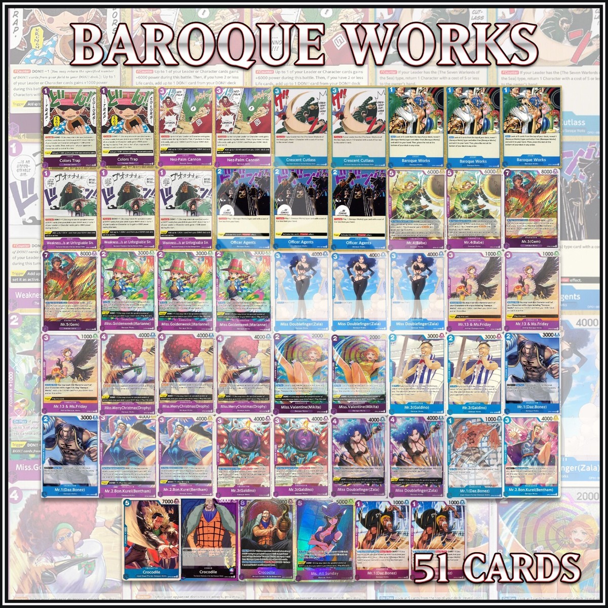 BAROQUE WORKS DECK 51 | Works Trap Crescent Cutlass Crocodile