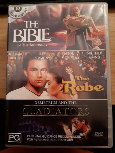 The Bible In The Beginning/The Robe/Demetrius and the Gladiators DVD ...