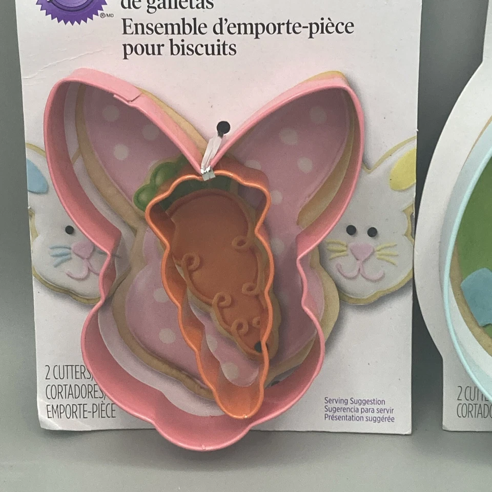 Lote de 2 juegos de cortador de galletas Wilton de 2 piezas conejo de Pascua y huevo casa de vacaciones nuevos Foto 2 de 4