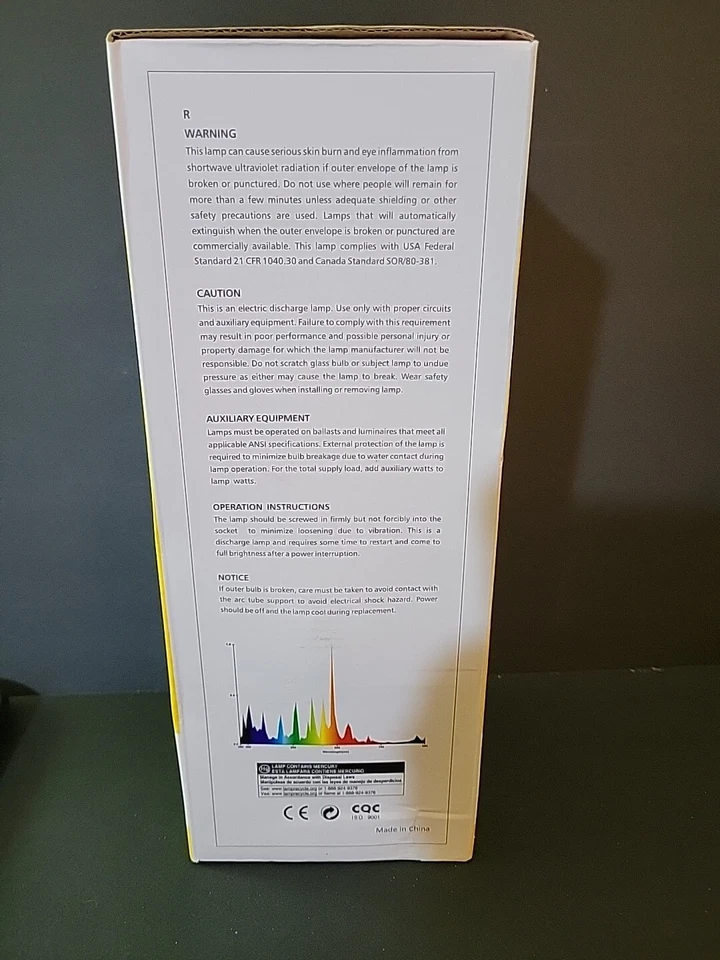 Plantmax PX-MS1000 4200K Metal Halide Lamp, 1000-watt, Natural White Spectrum - Image 2 of 2