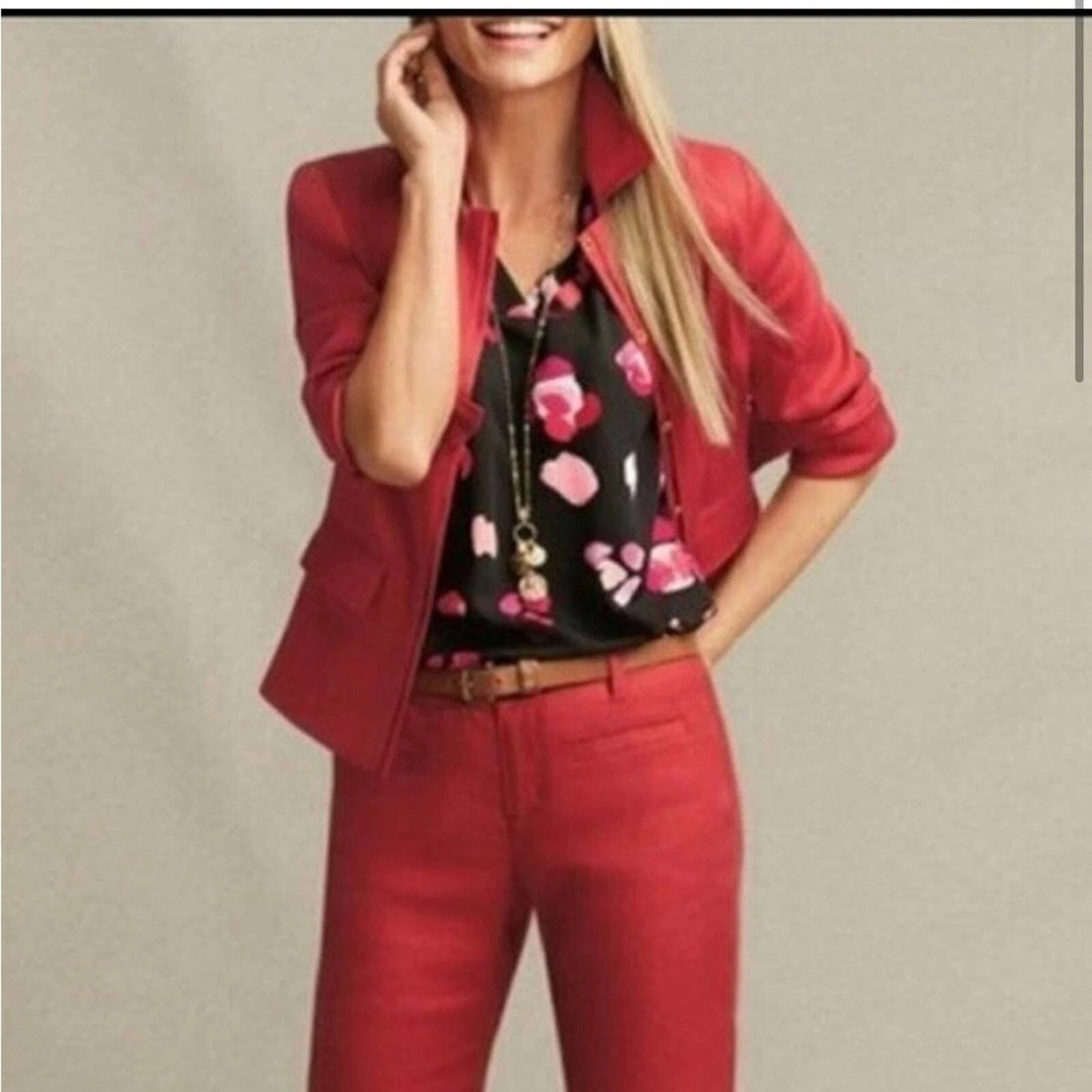 VALENTINO Giacca Cabi Valentine blazer misto lino #5472 rosso grande