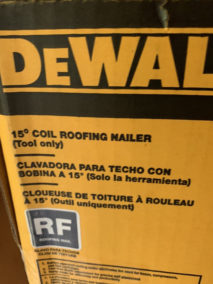 DeWalt DCN45RNB 20V MAX 15Degree Brushless Cordless Coil Roofing Nailer eBay