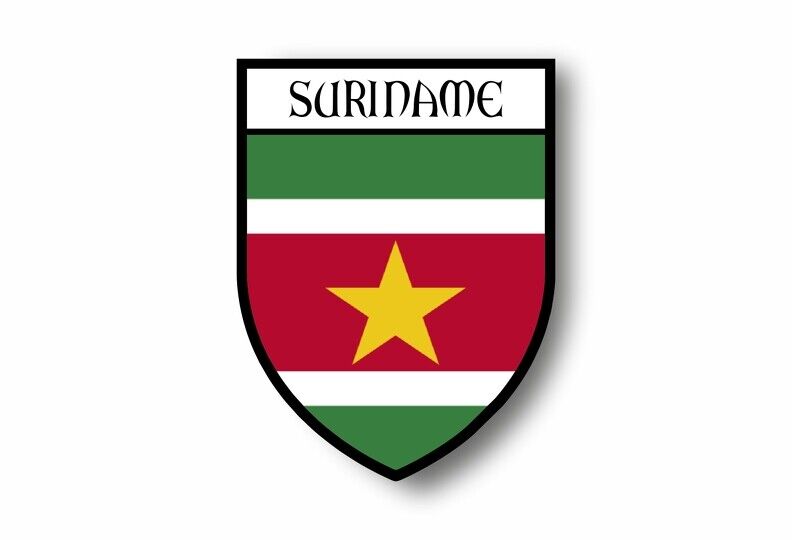 Sticker Car Motorbike Coat of Arms City Flag Suriname