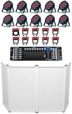 10 American DJ Eliminator LP 12 HEX Par Wash Lights DMX Control Facade Cables