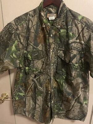 Remington Shirt Mens XL Green Camo Vented Performance Hunting Realtree.