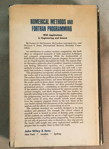 NUMERICAL METHODS AND FORTRAN PROGRAMMING, BY DANIEL D. McCRACKEN & DORN, 1964 - Picture 2 of 11