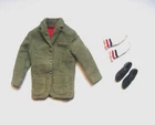 Vintage Mattel Ken- Green Corduroy Blazer Sport Jacket with Shoes & Socks - 1961