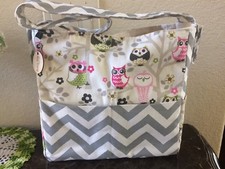 Brownie Gifts Messenger Diaper Bag Natural Owls