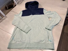 VINEYARD VINES Performance Green W/ Navy Hooded Sweatshirt Size S