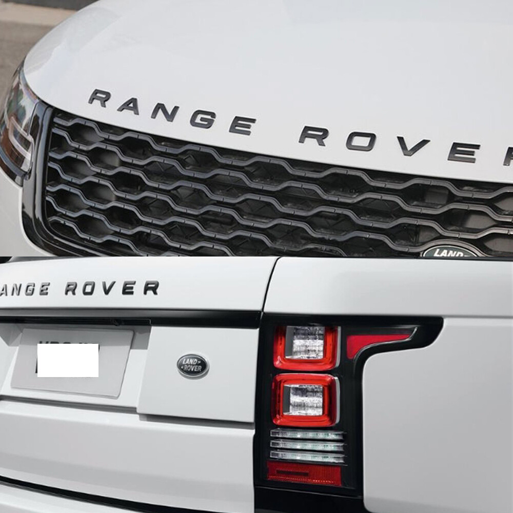 1x Front Hood / Rear Tailgate For Range Rove Emblem Letters Badge Glossy Black