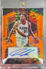 2022-23 Select Jabari Walker Orange Pulsar Rookie Prizm Auto RC /30 FOTL SP