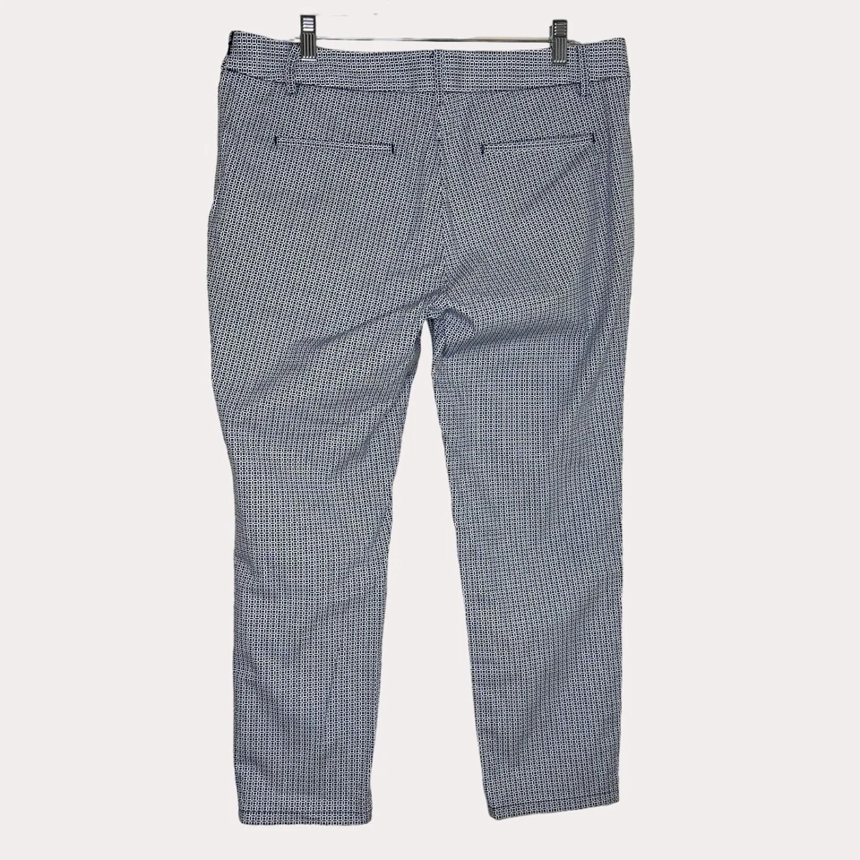 Calça skinny Oxford feminina cropped azul geométrica 12 bv - Imagem 3 de 4