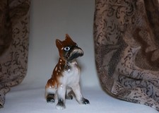 Vintage BOXER Dog Porcelain Figurine  4 "T Bx6