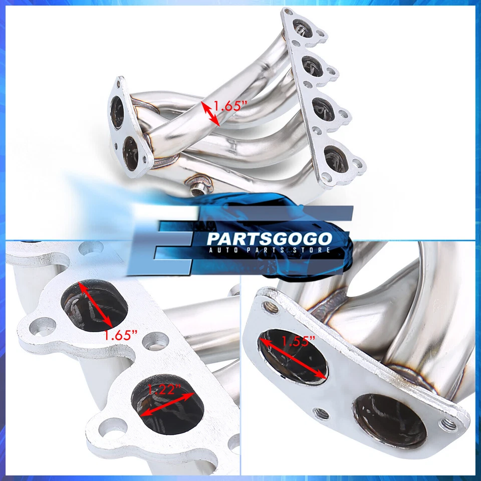 For Honda Civic Del Sol CRX D15 D16 SOHC GodSnow 4-2-1 Exhaust Manifold Header Foto 2 de 4