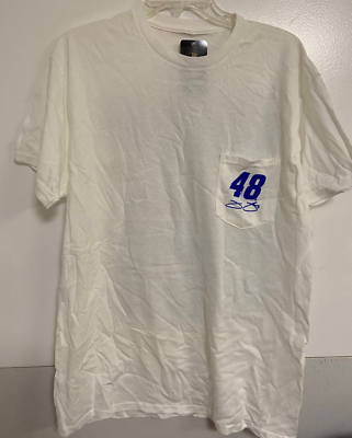 Jimmie Johnson #48 Nascar Hendrick Motorsport Lowes White Pocket Shirt Large