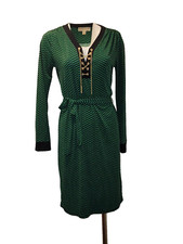 MICHAEL by Michael Kors Womens Size S Green and Navy Long Sleeve Dress