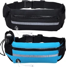 Running Waist Packs 2 Jogging Belts + 1 Quality Rechargeable LED Flashlight K...