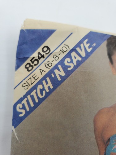 McCalls Stitch N Save 8549 Sewing Pattern Misses Romper Skirt Size A 6-8-10 Cut - Picture 2 of 8