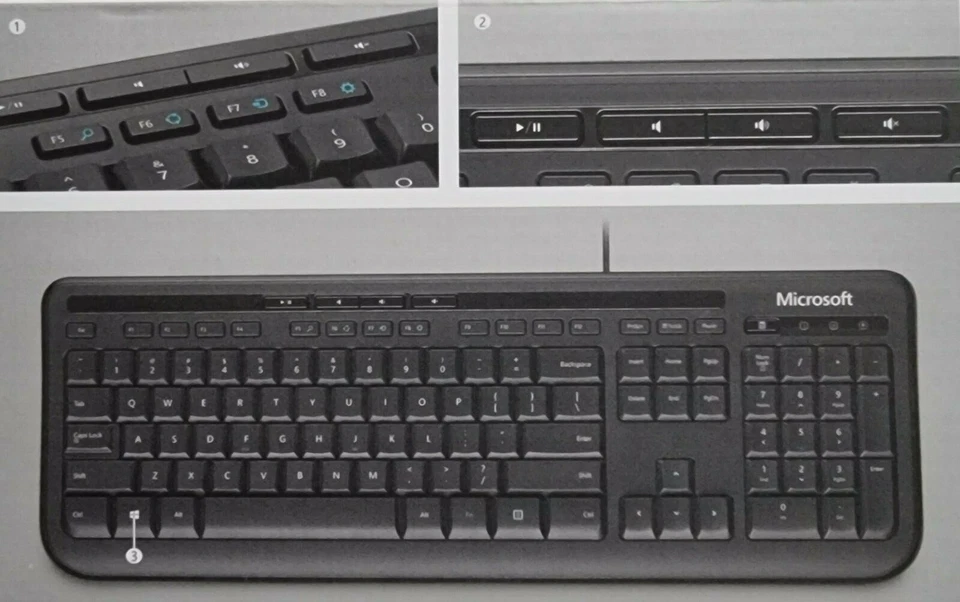 Microsoft Bluetooth® Tastatur spezielle Tasten für Microsoft 365 Emojis Medien - Bild 2 von 2