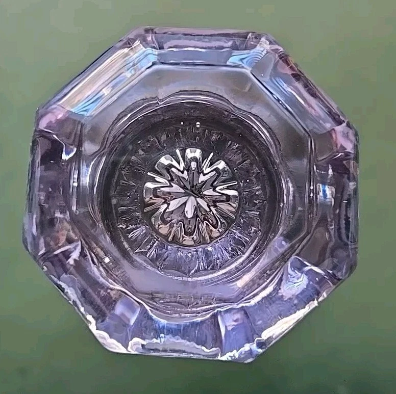 Manija de perilla de puerta de latón violeta púrpura claro redondo cristal cristal raro de colección Foto 2 de 4