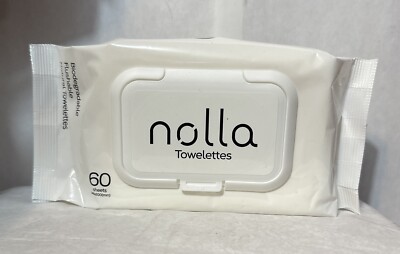 Nolla Towelettes-Biodegradable-Flushable-Natural-60 Sheets Per Pack (Lot Of 3)