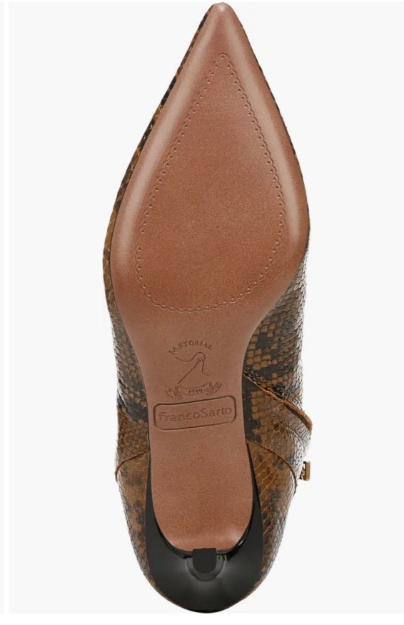 Franco Sarto Anna Snake Print Leather booties taupe New Retail $180 - Size 9.5