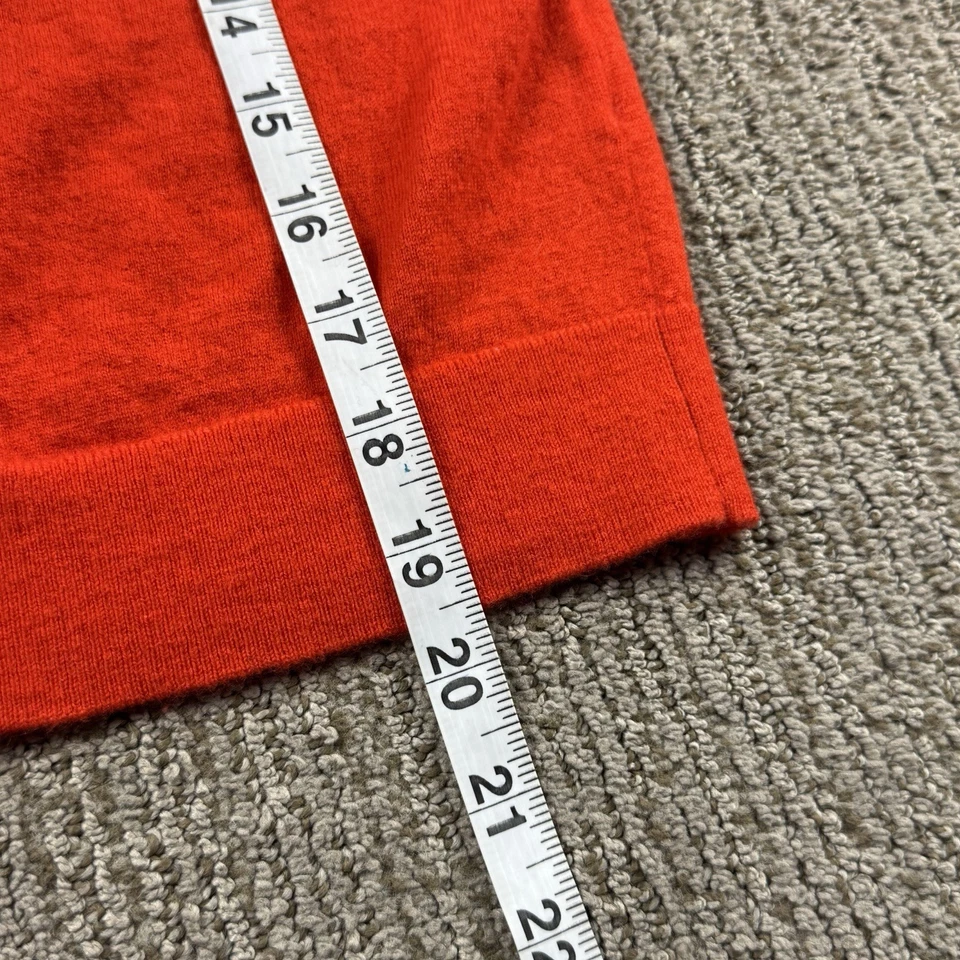 J Crew 女式 S 羊绒开衫毛衣圆领长袖红色 — 第 3/4 张图片