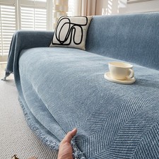 Thick Extra Large Chenille Throws For Sofas Settee Bedspread Bed Covers Blanket+