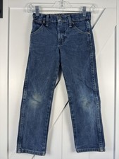 Wrangler Boys Size 7R Medium Wash Blue Denim Adjustable Waistband Cowboy Jeans