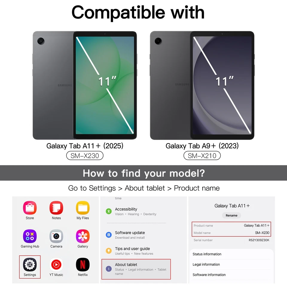 Protector de pantalla para Samsung Galaxy Tab A11 Plus / A11+ / A9 Plus / A9+ 11 pulgadas Foto 2 de 4